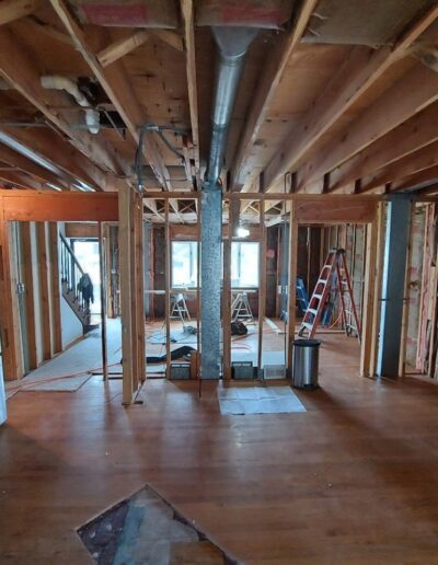 The inside of a house that is being remodeled.